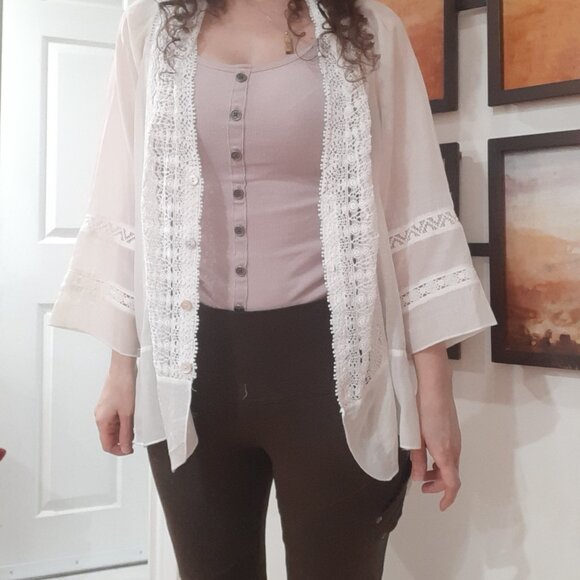 Anthropologie boho crochet silk blouse - Picture 11 of 16